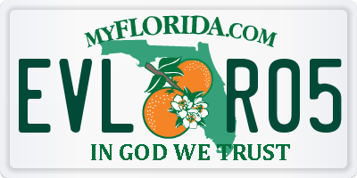 FL license plate EVLR05