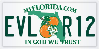 FL license plate EVLR12