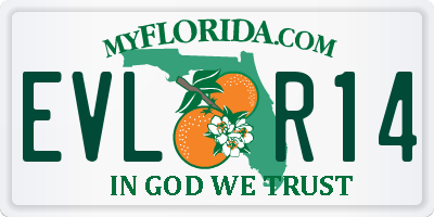 FL license plate EVLR14
