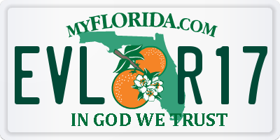 FL license plate EVLR17