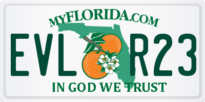 FL license plate EVLR23