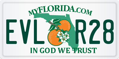 FL license plate EVLR28