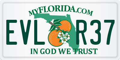 FL license plate EVLR37