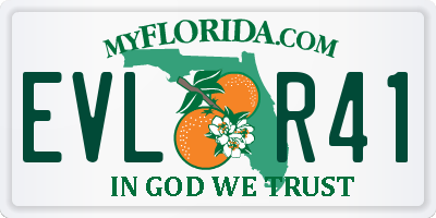 FL license plate EVLR41