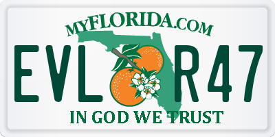 FL license plate EVLR47