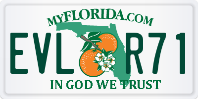 FL license plate EVLR71
