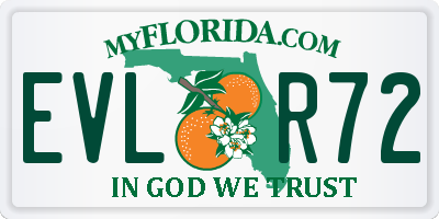 FL license plate EVLR72