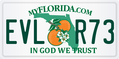 FL license plate EVLR73