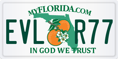 FL license plate EVLR77