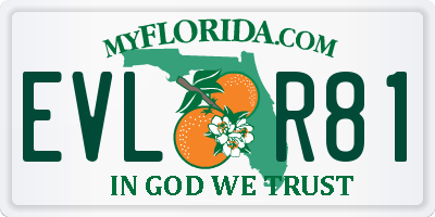 FL license plate EVLR81