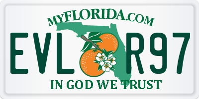 FL license plate EVLR97
