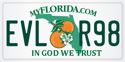 FL license plate EVLR98
