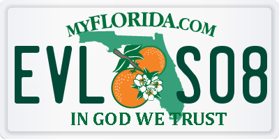 FL license plate EVLS08