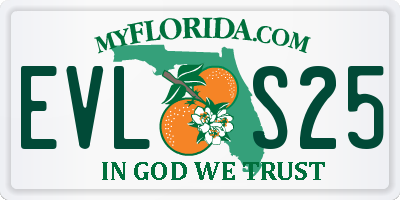 FL license plate EVLS25