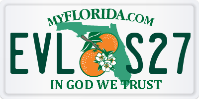FL license plate EVLS27
