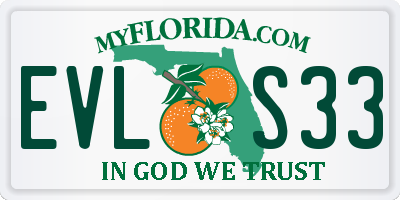 FL license plate EVLS33