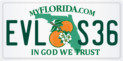 FL license plate EVLS36