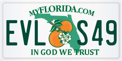 FL license plate EVLS49