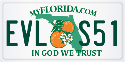 FL license plate EVLS51