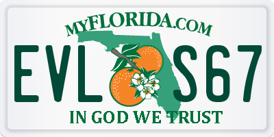 FL license plate EVLS67