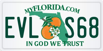 FL license plate EVLS68