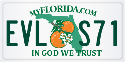 FL license plate EVLS71