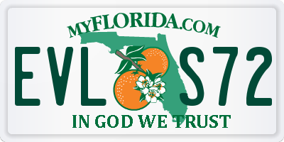FL license plate EVLS72