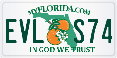 FL license plate EVLS74