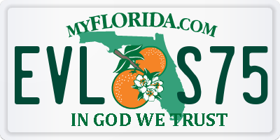 FL license plate EVLS75