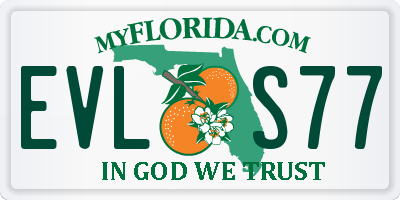 FL license plate EVLS77