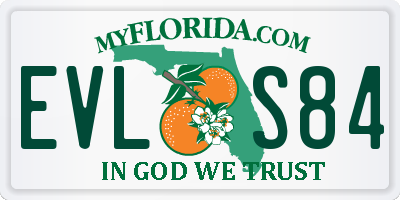 FL license plate EVLS84
