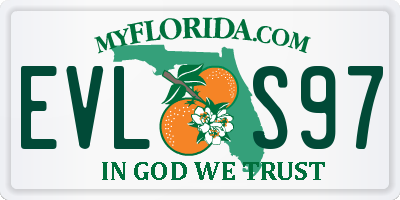 FL license plate EVLS97