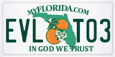 FL license plate EVLT03