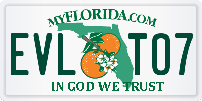 FL license plate EVLT07