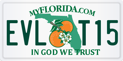 FL license plate EVLT15