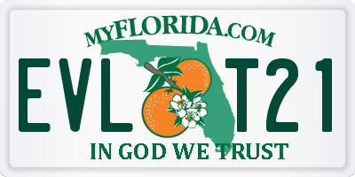 FL license plate EVLT21