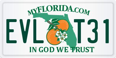 FL license plate EVLT31