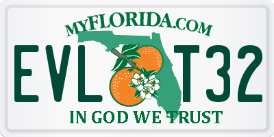 FL license plate EVLT32