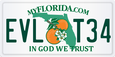 FL license plate EVLT34