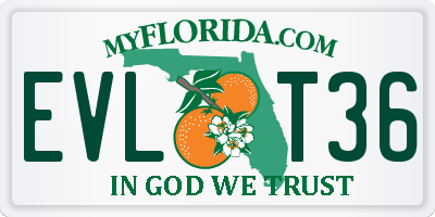 FL license plate EVLT36