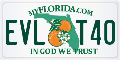 FL license plate EVLT40