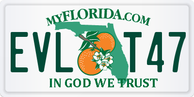 FL license plate EVLT47