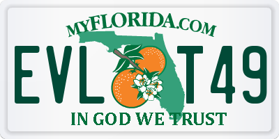 FL license plate EVLT49
