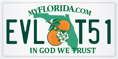 FL license plate EVLT51