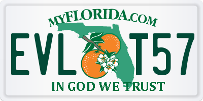 FL license plate EVLT57