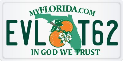 FL license plate EVLT62