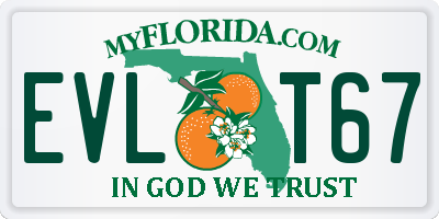 FL license plate EVLT67