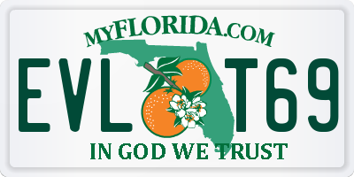 FL license plate EVLT69