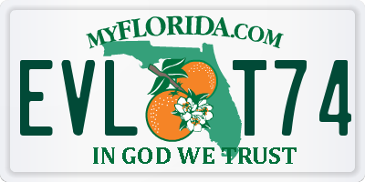 FL license plate EVLT74