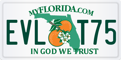 FL license plate EVLT75